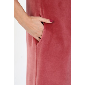 Халат женский "Саломея" велюр (последний размер) брусничный 52