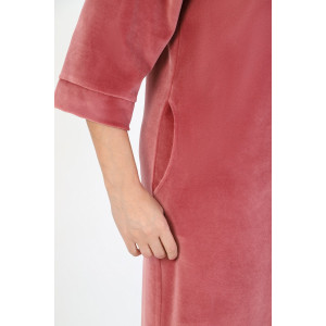 Халат женский "Саломея" велюр (последний размер) брусничный 52