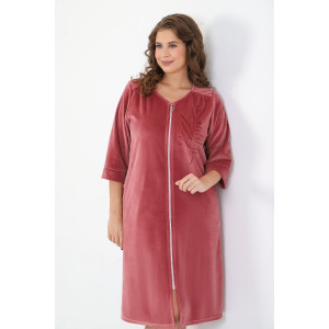 Халат женский "Саломея" велюр (последний размер) брусничный 52