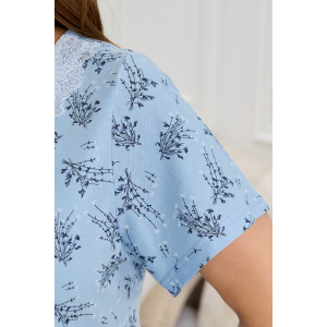 Пижама женская "Канна-2" кулирка (последний размер) голубой 52