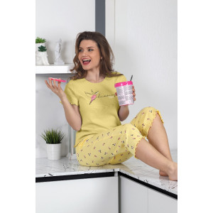 Пижама женская "Амалия-2" кашкорсе (последний размер) желтый 46