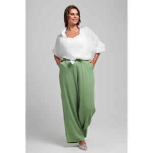 Брюки женские "Летний драйв-1" плательная ткань (последний размер) зеленый 56,58