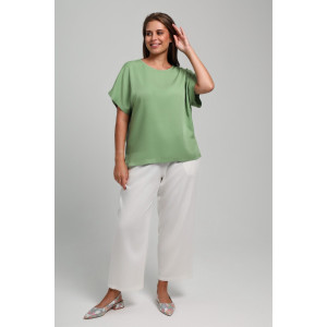 Блузка женская "Летний драйв-4" плательная ткань (последний размер) зеленый 58