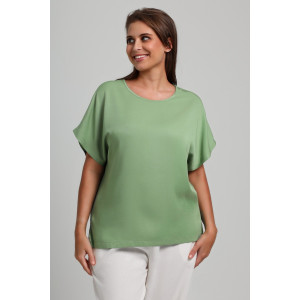 Блузка женская "Летний драйв-4" плательная ткань (последний размер) зеленый 58