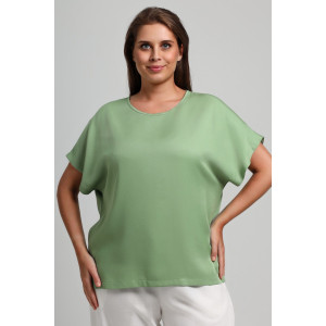 Блузка женская "Летний драйв-4" плательная ткань (последний размер) зеленый 58