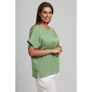 Блузка женская "Летний драйв-4" плательная ткань (последний размер) зеленый 58
