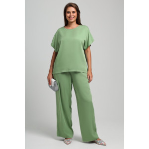 Блузка женская "Летний драйв-4" плательная ткань (последний размер) зеленый 58