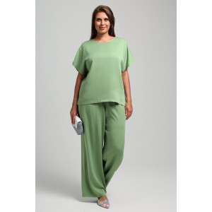 Блузка женская "Летний драйв-4" плательная ткань (последний размер) зеленый 58