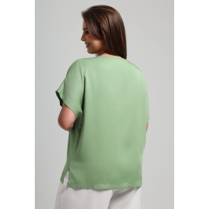 Блузка женская "Летний драйв-4" плательная ткань (последний размер) зеленый 58