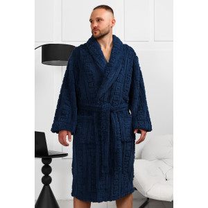 Халат мужской "Идеал-3" велсофт (последний размер) синий 56