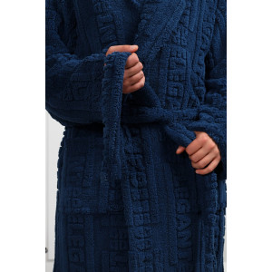 Халат мужской "Идеал-3" велсофт (последний размер) синий 56