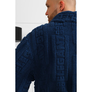 Халат мужской "Идеал-3" велсофт (последний размер) синий 56