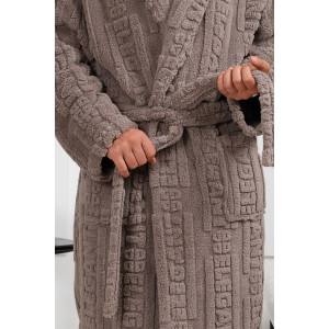 Халат мужской "Идеал-3" велсофт (последний размер) серый 48