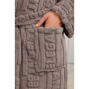 Халат мужской "Идеал-3" велсофт (последний размер) серый 48