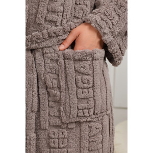 Халат мужской "Идеал-3" велсофт (последний размер) серый 48