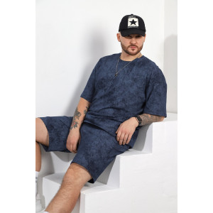 Костюм двойка мужской "Дым-2" кулирка (последний размер) темно-синий 58