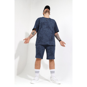 Костюм двойка мужской "Дым-2" кулирка (последний размер) темно-синий 58