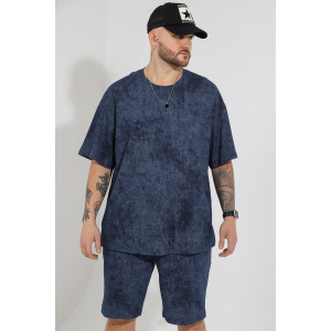 Костюм двойка мужской "Дым-2" кулирка (последний размер) темно-синий 58