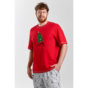 Костюм двойка мужской "Праздник-5.1" кулирка (последний размер) красный 54