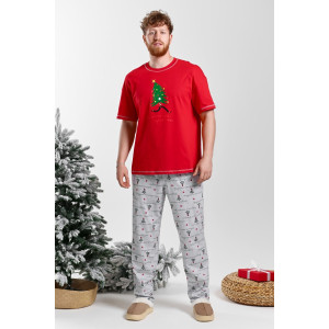 Костюм двойка мужской "Праздник-5.1" кулирка (последний размер) красный 54