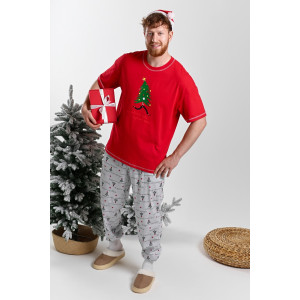 Костюм двойка мужской "Праздник-5.1" кулирка (последний размер) красный 54