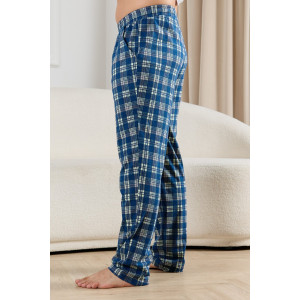 Брюки мужские "Тор-1" кулирка (последний размер) клетка синяя 48