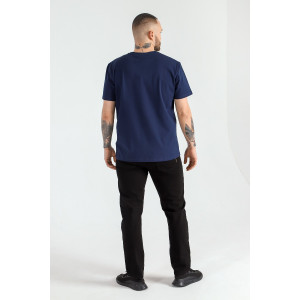 Футболка мужская "Клаб-1У" кулирка с лайкрой (последний размер) темно-синий 50