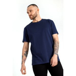 Футболка мужская "Клаб-1У" кулирка с лайкрой (последний размер) темно-синий 50
