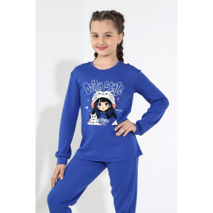 Пижама детская "Энди" интерлок (последний размер) синий 134