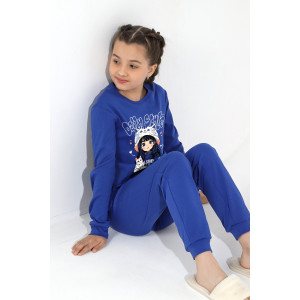 Пижама детская "Энди" интерлок (последний размер) синий 134