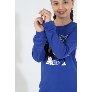 Пижама детская "Энди" интерлок (последний размер) синий 134