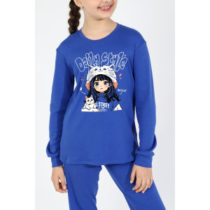 Пижама детская "Энди" интерлок (последний размер) синий 134