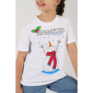 Футболка детская "Карнавал-1" кулирка (последний размер) молочный 170