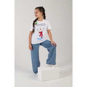 Футболка детская "Карнавал-1" кулирка (последний размер) молочный 170