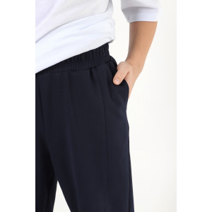 Брюки детские "Робин-1.1" футер 2-х нитка с лайкрой (последний размер) темно-синий 128