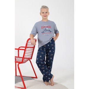 Костюм двойка детский "Тревел-1" кулирка (последний размер) серый 164