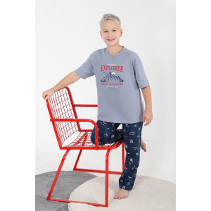 Костюм двойка детский "Тревел-1" кулирка (последний размер) серый 164