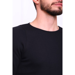 Костюм двойка мужской (термобелье) 9197а рибана с начесом (последний размер) черный 48,52