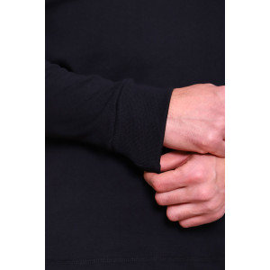 Костюм двойка мужской (термобелье) 9197а рибана с начесом (последний размер) черный 48,52