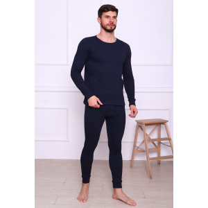 Костюм двойка мужской (термобелье) 9197 рибана с начесом (последний размер) темно-синий 52