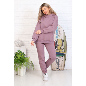 Костюм двойка женский 5321е футер 3-х нитка с начесом пенье (последний размер) сухая роза 54