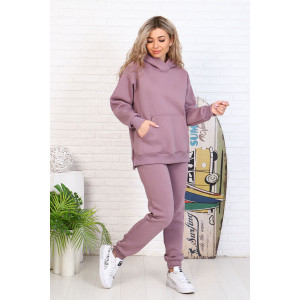 Костюм двойка женский 5321е футер 3-х нитка с начесом пенье (последний размер) сухая роза 54