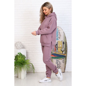 Костюм двойка женский 5321е футер 3-х нитка с начесом пенье (последний размер) сухая роза 54