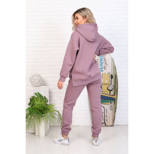 Костюм двойка женский 5321е футер 3-х нитка с начесом пенье (последний размер) сухая роза 54