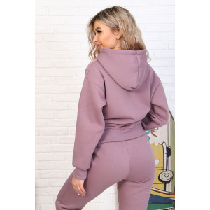 Костюм двойка женский 5321е футер 3-х нитка с начесом пенье (последний размер) сухая роза 54