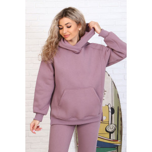 Костюм двойка женский 5321е футер 3-х нитка с начесом пенье (последний размер) сухая роза 54