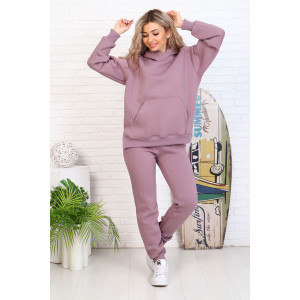 Костюм двойка женский 5321е футер 3-х нитка с начесом пенье (последний размер) сухая роза 54