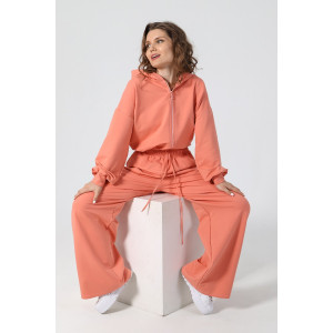 Костюм двойка женский "Дюна" футер 2-х нитка с полиэстером (последний размер) персиковый 42,46,48,50,52