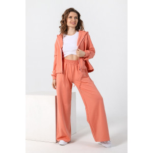 Костюм двойка женский "Дюна" футер 2-х нитка с полиэстером (последний размер) персиковый 42,46,48,50,52