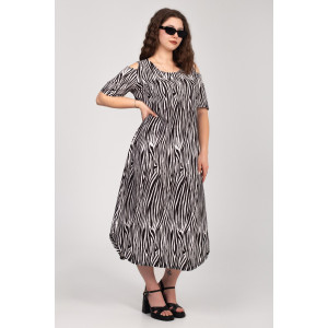 Платье женское К-381 "Влада" кулирка (р-ры: 48-58) зебра